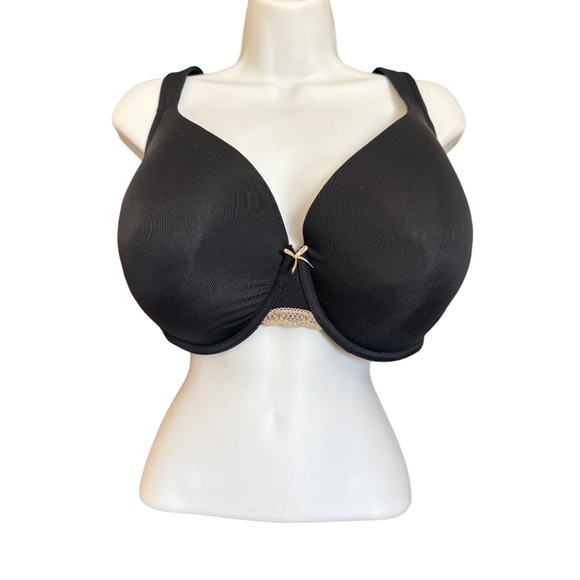 Cacique Lightly Lined Full Coverage Black Bra Women's Size 44DDD - Picture 5 of 16
